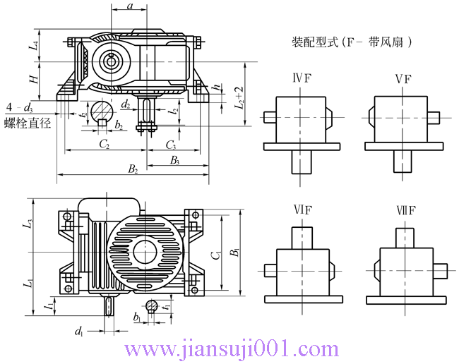 KW型錐面包絡(luò)圓柱蝸桿減速機(JB-T5559-91)