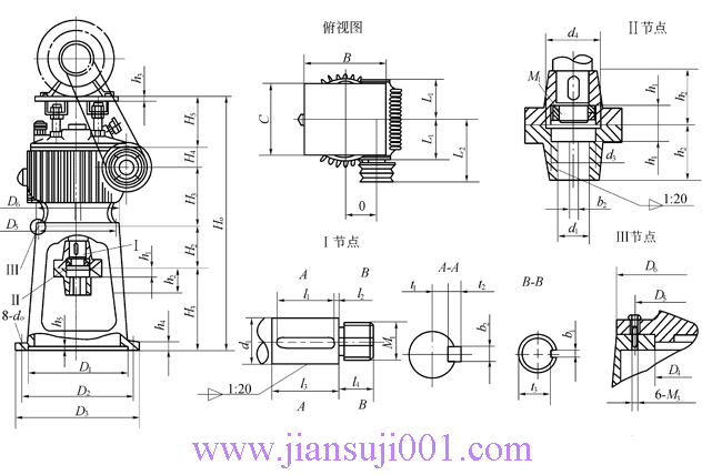 M型立式圓柱蝸桿減速機